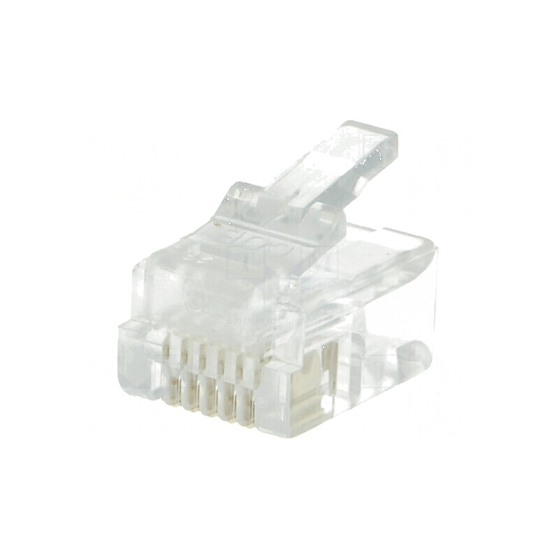 Conector RJ12 6p6c aurit neecranat PIN 6 | Electronic-mag.ro | Componente Electronice