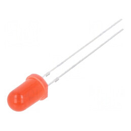 LED 5mm roșie 100mcd 40° convex | Electronic-mag.ro | Componente Electronice