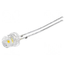 LED 5mm alb cald 1120-1560mcd 140° plat | Electronic-mag.ro | Componente Electronice