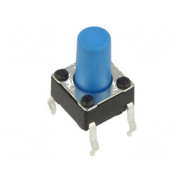 Microîntrerupător TACT SPST-NO 0,05A/12VDC THT | Electronic-mag.ro | Componente Electronice