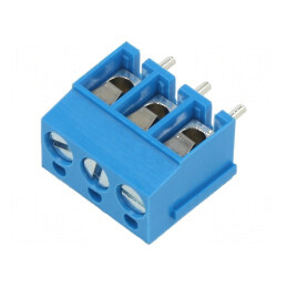 Regletă conexiuni PCB unghi 90° 5mm 3 borne | Electronic-mag.ro | Componente Electronice