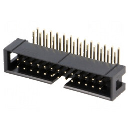 Conector IDC soclu tată 26 PIN 90° THT aurit 2,54mm | Electronic-mag.ro | Componente Electronice