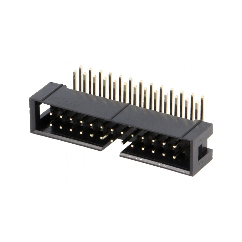 Conector IDC soclu tată 26 PIN 90° THT aurit 2,54mm | Electronic-mag.ro | Componente Electronice
