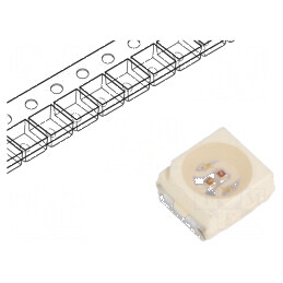 Bec LED SMD 3528 PLCC3 Roșu/Verde 3,5x2,8x1,75mm 120° 10mA | Electronic-mag.ro | Componente Electronice