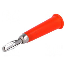 Conector banană 4mm roşu neizolat 60VDC 48mm | Electronic-mag.ro | Componente Electronice