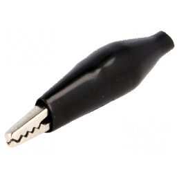 Bornă crocodil 60VDC neagră, capacitate prindere max. 8mm | Electronic-mag.ro | Componente Electronice