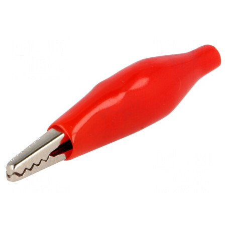 Bornă crocodil 60VDC roşie max. 8mm | Electronic-mag.ro | Componente Electronice