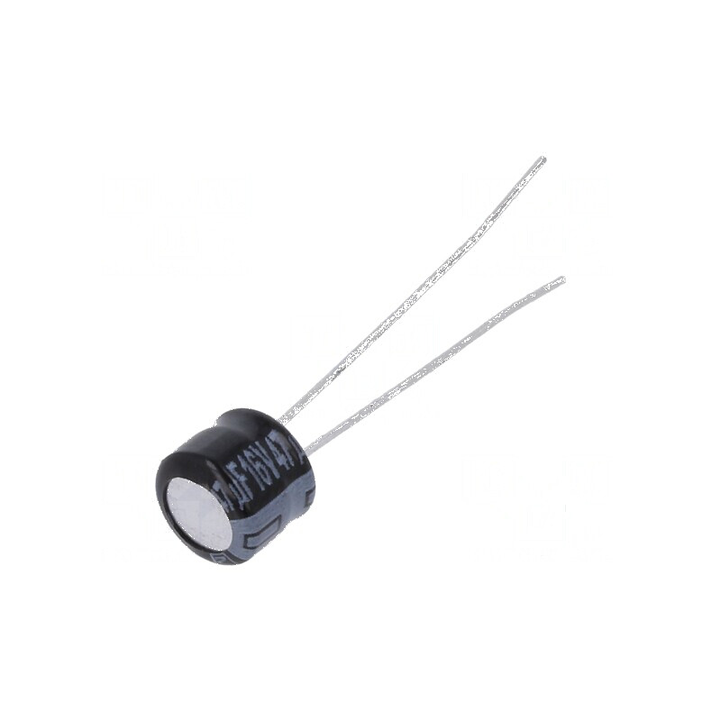 Condensator electrolitic THT 47uF 16V 1000h Ø6,3x5mm ±20% | Electronic-mag.ro | Componente Electronice Condensator electrolitic THT 47uF 16V 1000h Ø6,3x5mm ±20% | Electronic-mag.ro | Componente Electronice