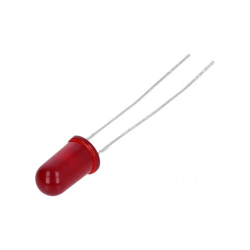 LED 5mm roșie 6,1mcd 60° convex | Electronic-mag.ro | Componente Electronice