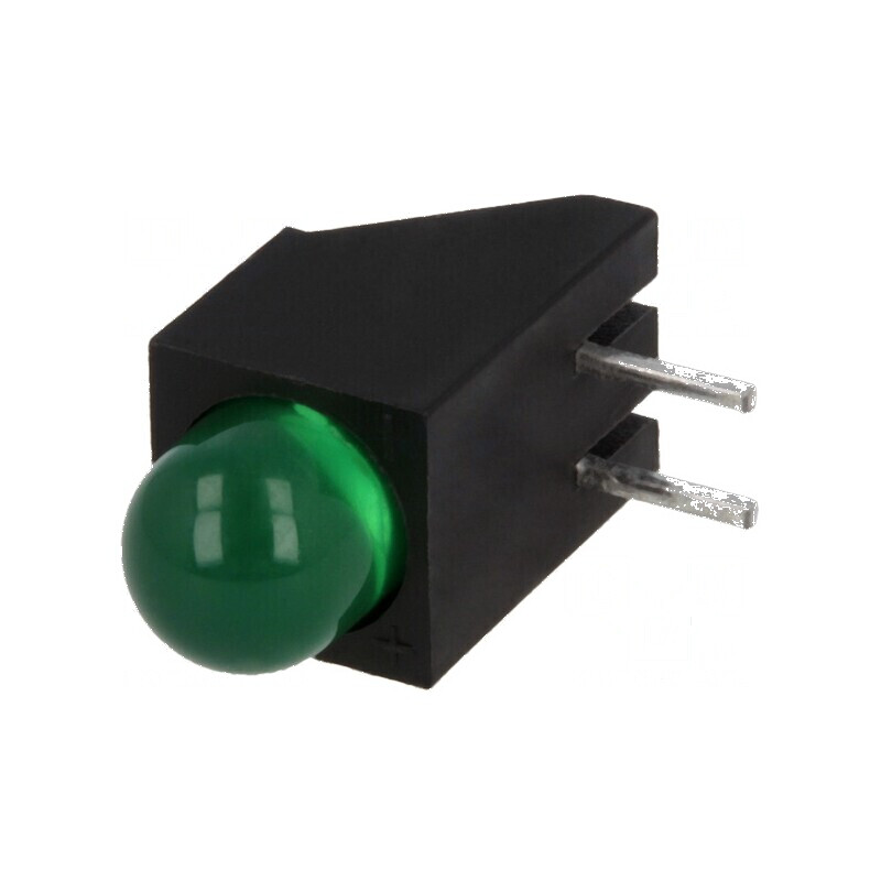 LED 5mm Verde 20mA 60° 1 Diode 2,2-2,5V 1-3mcd | Electronic-mag.ro | Componente Electronice