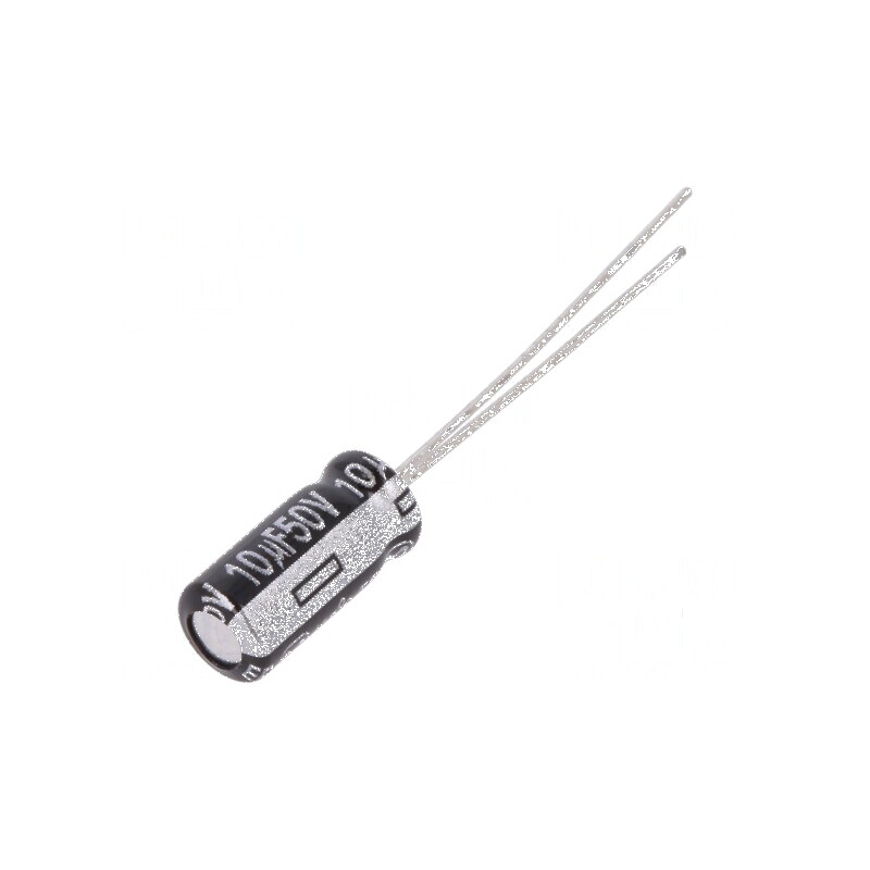 Condensator electrolitic THT 10uF 50VDC Ø5x11mm 2mm Raster | Electronic-mag.ro | Componente Electronice Condensator electrolitic THT 10uF 50VDC Ø5x11mm 2mm Raster | Electronic-mag.ro | Componente Electronice