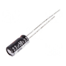 Condensator electrolitic THT 3,3uF 50V DC Ø5x11mm Raster 2mm | Electronic-mag.ro | Componente Electronice