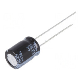 Condensator electrolitic low ESR 330uF 25V THT Ø8x11,5mm | Electronic-mag.ro | Componente Electronice