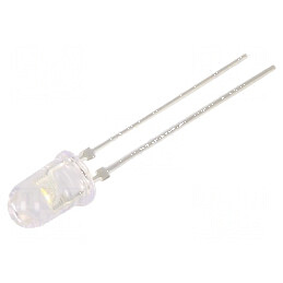 LED 5mm alb cald 4200-5800mcd 60° convex | Electronic-mag.ro | Componente Electronice