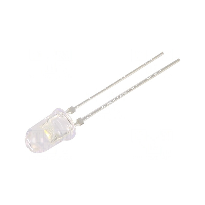 LED 5mm alb cald 4200-5800mcd 60° convex | Electronic-mag.ro | Componente Electronice
