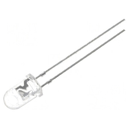 LED 5mm alb rece 3000-5800mcd 60° convex | Electronic-mag.ro | Componente Electronice