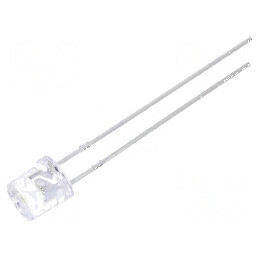 LED 5mm alb rece 1560÷3000mcd 140° plat | Electronic-mag.ro | Componente Electronice