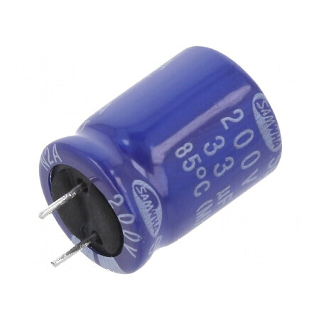 Condensator electrolitic THT 33uF 200VDC Ø12,5x16mm ±20% | Electronic-mag.ro | Componente Electronice
