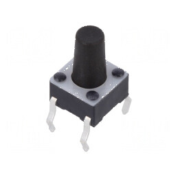 Microîntrerupător TACT SPST-NO 0,05A/12VDC THT 1,57N | Electronic-mag.ro | Componente Electronice