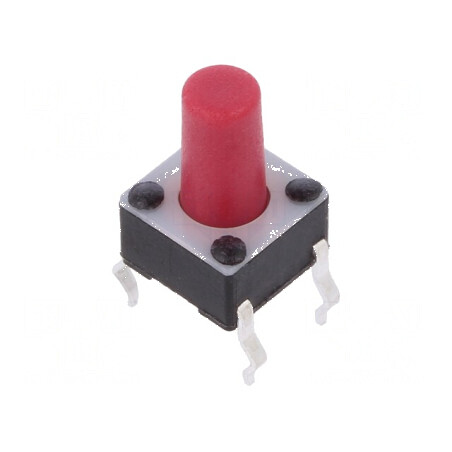 Microîntrerupător TACT SPST-NO 0,05A/24VDC THT | Electronic-mag.ro | Componente Electronice