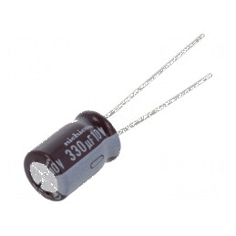 Condensator electrolitic low ESR 330uF 10VDC THT Ø8x11,5mm | Electronic-mag.ro | Componente Electronice