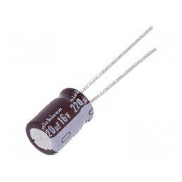 Condensator electrolitic low ESR THT 220uF 16V 8x11.5mm | Electronic-mag.ro | Componente Electronice