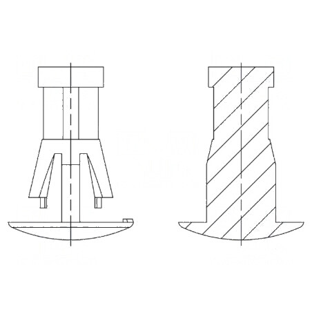 Știft de montare poliamidă 66, 8mm, clichet naturală | Electronic-mag.ro | Componente Electronice