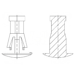 Ştift de montare poliamidă 66 12mm clichet naturală | Electronic-mag.ro | Componente Electronice