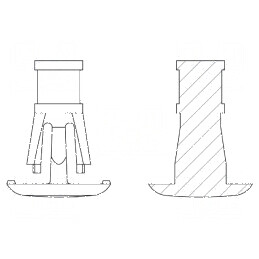 Știft de montare poliamidă 66 - 15,9mm clichet naturală | Electronic-mag.ro | Componente Electronice