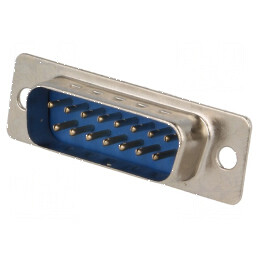 Conector D-Sub 15 pini tată cablu lipire 5A placare aurită | Electronic-mag.ro | Componente Electronice