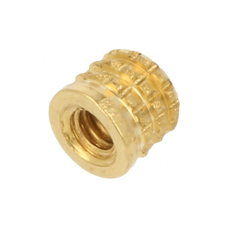 Adaos filetat din alamă M2 BN 37885, Lungime: 3,1mm pentru plastic | Electronic-mag.ro | Componente Electronice Adaos filetat din alamă M2 BN 37885, Lungime: 3,1mm pentru plastic | Electronic-mag.ro | Componente Electronice