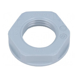 Piuliță PG7 poliamidă gri 19mm UL94V-2 -20÷100°C Filet PG | Electronic-mag.ro | Componente Electronice