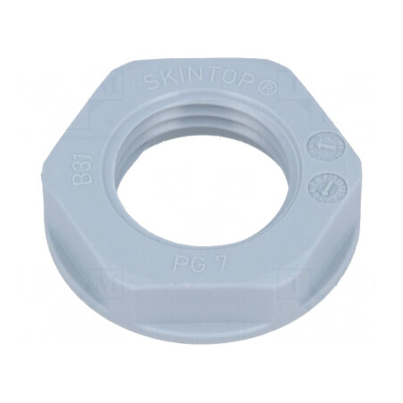 Piuliță PG7 poliamidă gri 19mm UL94V-2 -20÷100°C Filet PG | Electronic-mag.ro | Componente Electronice