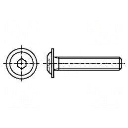 Şurub cu flanşă M6x30, cap buton imbus HEX 4mm, oţel | Electronic-mag.ro | Componente Electronice