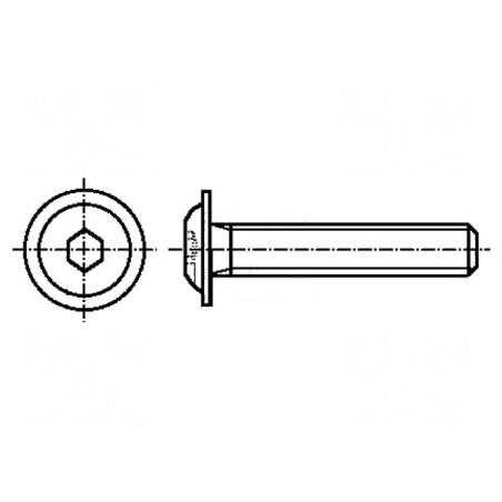 Şurub cu flanşă M6x30, cap buton imbus HEX 4mm, oţel | Electronic-mag.ro | Componente Electronice