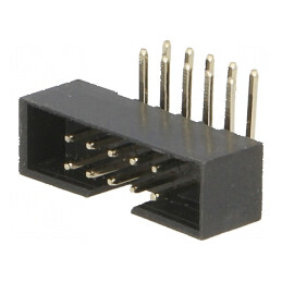 Conector IDC soclu tată 10 pini 90° THT gold flash | Electronic-mag.ro | Componente Electronice