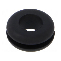 Manșon negru pentru orificiu 11mm, orificiu 8mm, grosime panou max. 2mm | Electronic-mag.ro | Componente Electronice