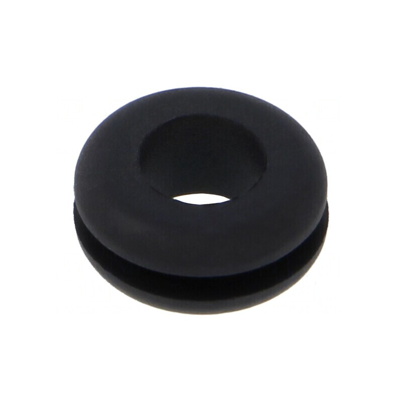 Manșon negru pentru orificiu 11mm, orificiu 8mm, grosime panou max. 2mm | Electronic-mag.ro | Componente Electronice
