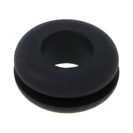 Manșon negru pentru orificiu 11mm, orificiu 8mm, grosime panou max. 2mm | Electronic-mag.ro | Componente Electronice