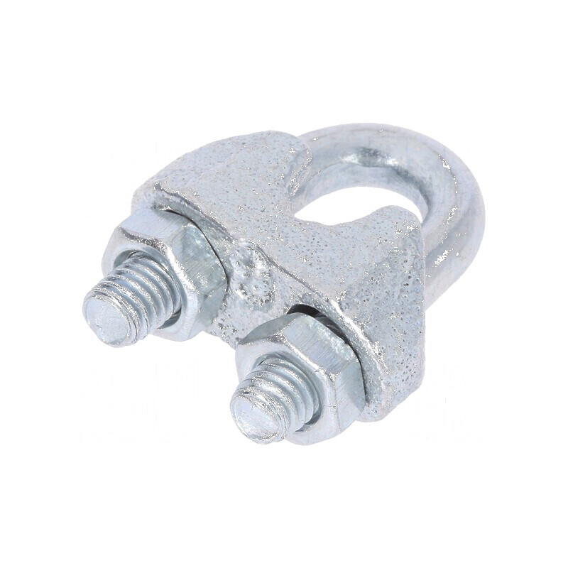 Bridă clemă prindere cablu oțel 6mm zinc | Electronic-mag.ro | Componente Electronice