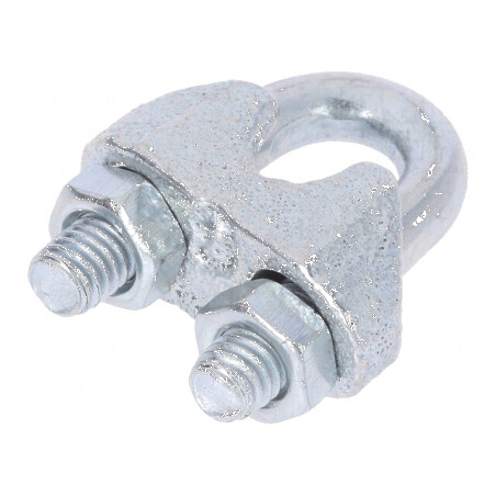 Bridă clemă prindere cablu oțel 6mm zinc | Electronic-mag.ro | Componente Electronice