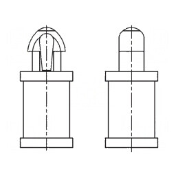 Distanţier PCB poliamidă 66 6,4mm clichet naturală | Electronic-mag.ro | Componente Electronice