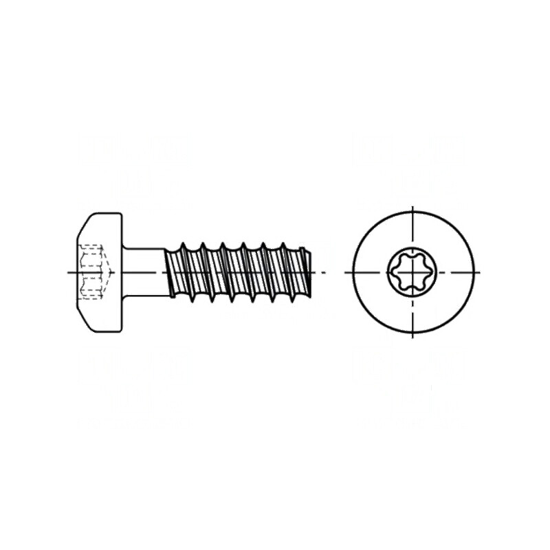 Şurub pentru plastic 2,5x12 cu cap rotund Torx® PLUS 8IP | Electronic-mag.ro | Componente Electronice