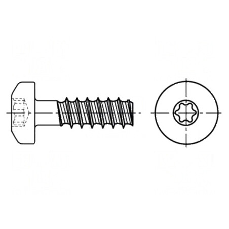 Şurub pentru plastic 2,5x12 cu cap rotund Torx® PLUS 8IP | Electronic-mag.ro | Componente Electronice