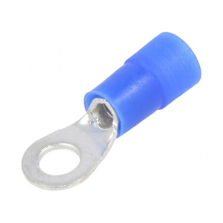 Vârf inelar M4 Ø 4,3mm pentru cablu izolată 1,5-2,5mm2 crimpat | Electronic-mag.ro | Componente Electronice