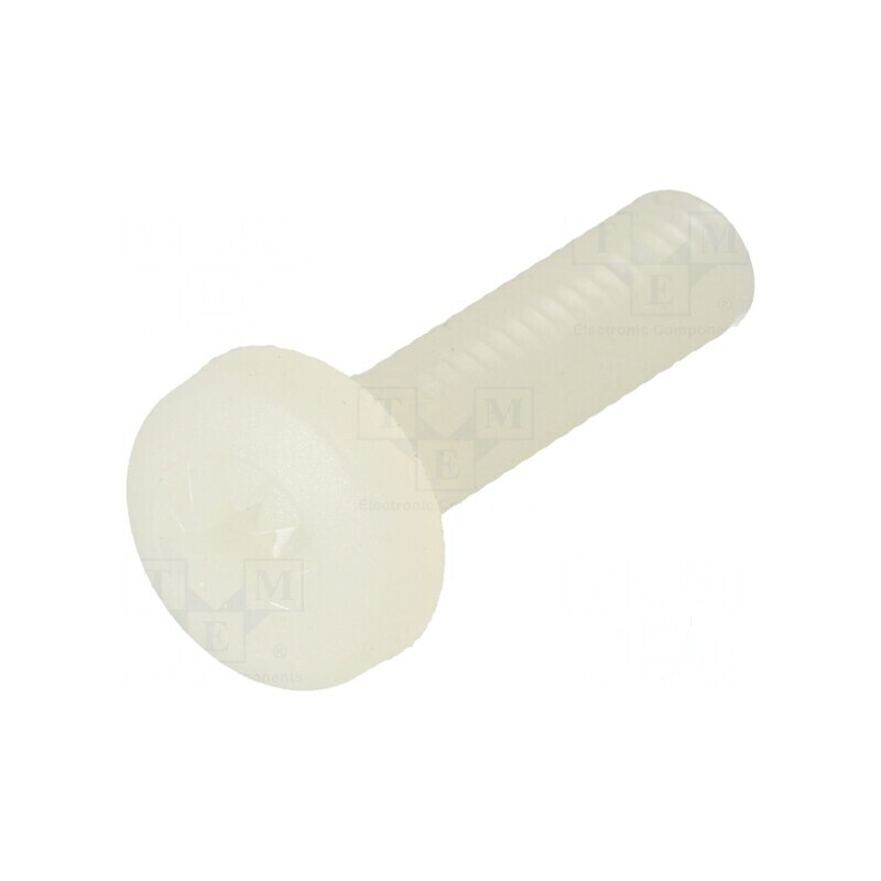 Şurub M4x30 Cap Rotund Pozidriv 1mm Poliamidă | Electronic-mag.ro | Componente Electronice