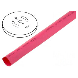 Manşon termocontractabil 2:1 2,4mm roşu fără adeziv, rolă | Electronic-mag.ro | Componente Electronice