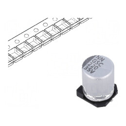 Condensator electrolitic SMD 220uF 35VDC ±20% -55÷105°C | Electronic-mag.ro | Componente Electronice