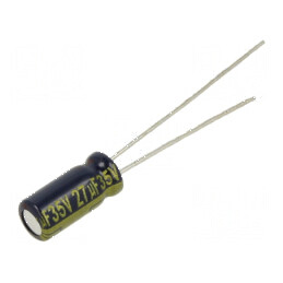 Condensator electrolitic low ESR THT 27uF 35VDC Ø5x11mm ±20% | Electronic-mag.ro | Componente Electronice