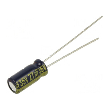 Condensator electrolitic low ESR THT 27uF 35VDC Ø5x11mm ±20% | Electronic-mag.ro | Componente Electronice